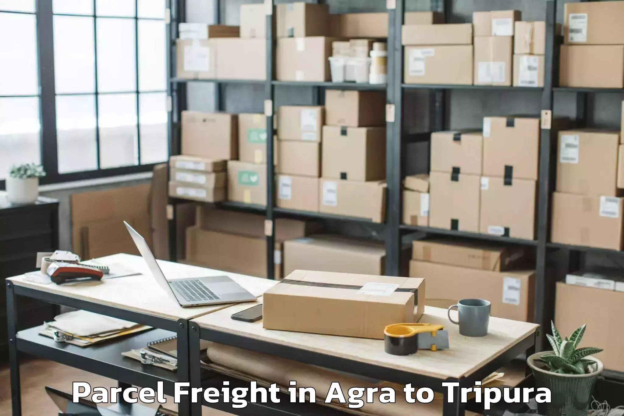 Book Your Agra to Panisagar Parcel Freight Today